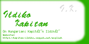 ildiko kapitan business card